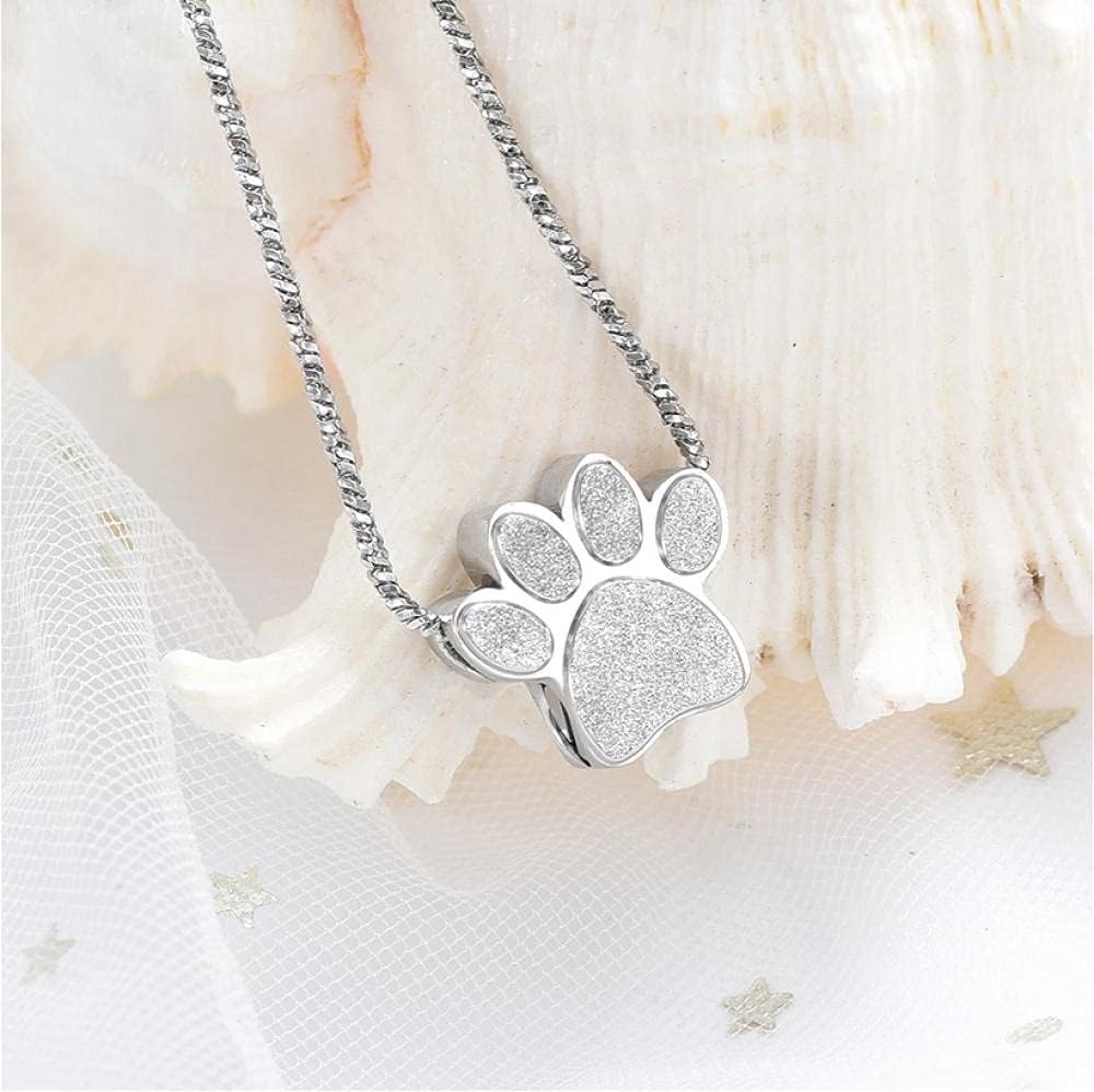 Pet Paw Urn Necklace for Ashes Memorial Keepsake Urn Locket Cremation Jewelry Pet Pendant Necklace Urn for Dog Cat