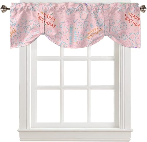 Miniatura 8 de Cortina de cenefa con lazos de flores retro para cocina, sala de estar, dormitorio, baño, cafetería, bolsillo para barra, cortina corta para