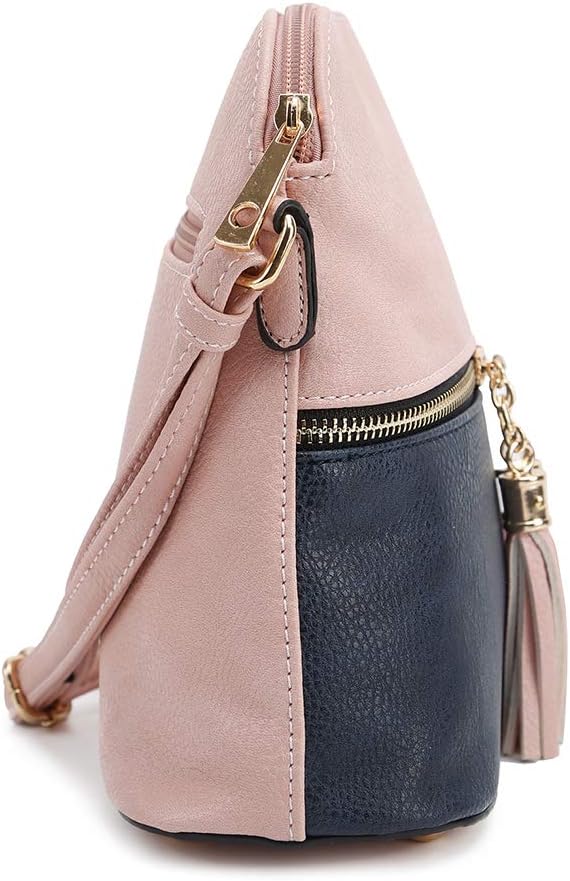 SG SUGU Lunar Lightweight Medium Dome Crossbody Bag Shoulder Bag with Tassel | Zipper Pocket | Adjustable Strap - Image 4