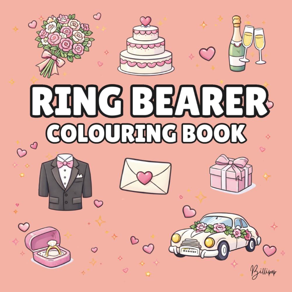 Ring Bearer Colouring Book: Bold and Easy Wedding Colouring Pages for Children - Cover Colour: Coral: A Fun, Bold and Easy Wedding Activity Book for ... Gift (Wedding Colouring Books – Bold & Easy)
