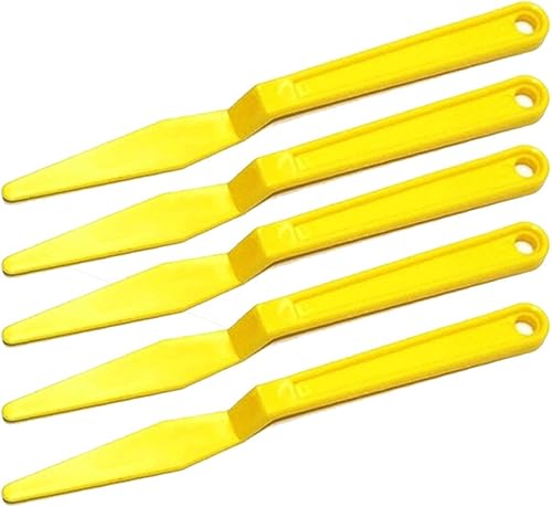 5pcs Yellow Spoon Vinyl Film Wrap Corner Squeegee with Long Handle Tint Tools