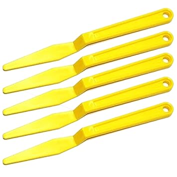 5pcs Yellow Spoon Vinyl Film Wrap Corner Squeegee with Long Handle Tint Tools