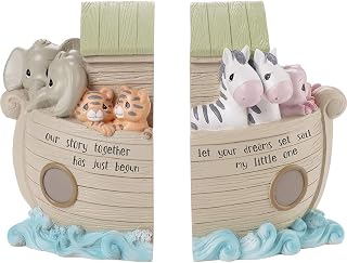 Precious Moments Noah's Ark Bookends Baby Décor, Multi, Multicolor