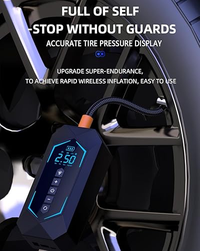 Miniatura 4 de Inflador de neumáticos, compresor de aire portátil, inflado rápido de 18000 mAh para automóviles, bomba de aire eléctrica de 150 PSI para neumáticos