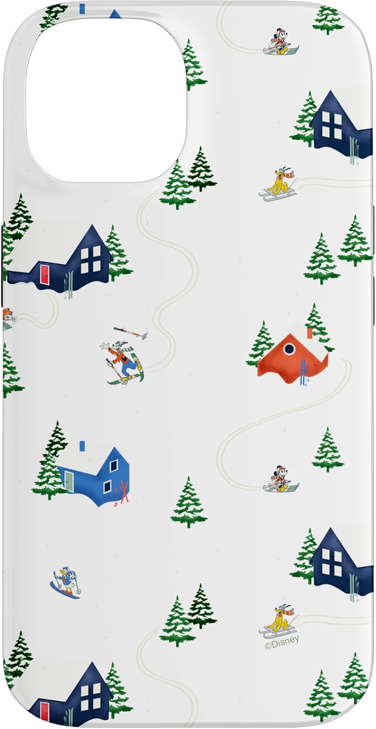 Disney Mickey & Pals Christmas Holiday Winter Ski Houses Case for iPhone XR