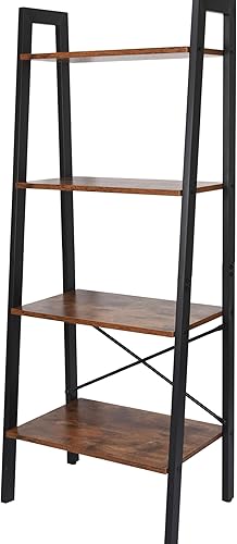 Hallops Estantería de escalera de 4 niveles para dormitorio, estantería de pie de 53 pulgadas de alto, estante de metal para plantas, estantes de