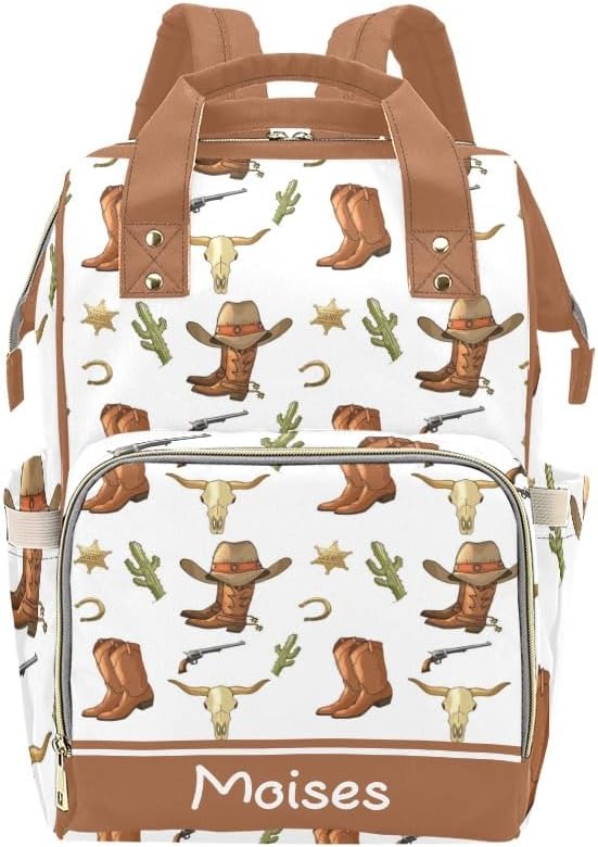 Personalized Diaper Backpack Purple Floral Elephant Multi Function Diaper Bag Travel Daypack Nursing Nappy Bag