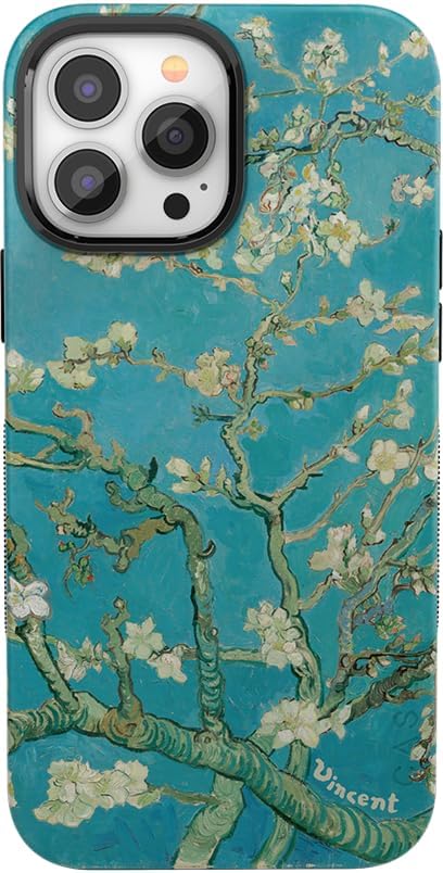 Casely iPhone 14 Pro Case - Blue Awakening - Van Gogh Almond Blossom Floral Case (Bold + Compatible with MagSafe)