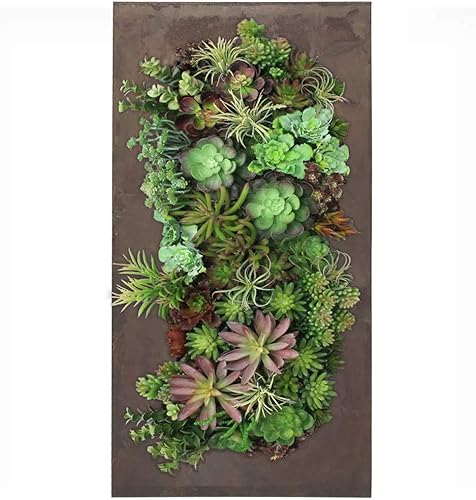 Vista 24 de Vandue Modern Home Living - Maceta suculenta de acero galvanizado de acero galvanizado (zinc envejecido, 16 bolsillos)