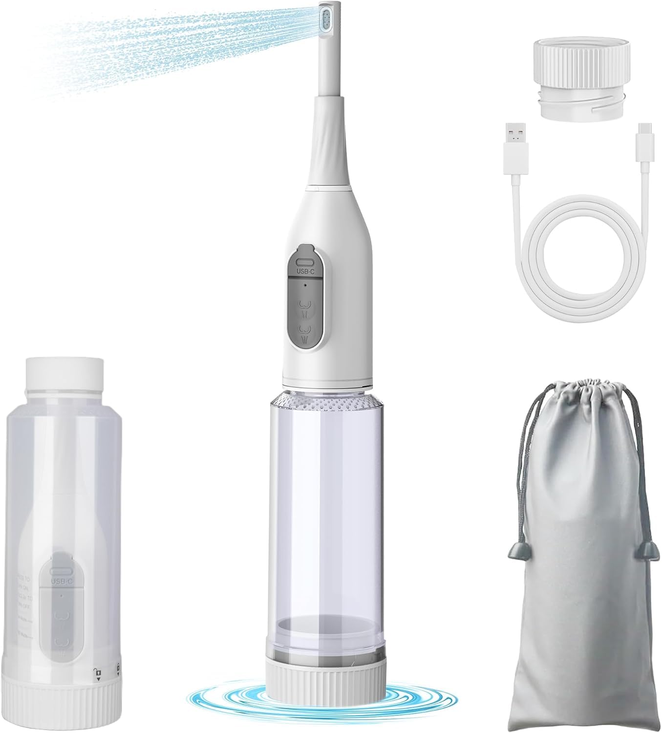Portable Bidet for Travel Electric Peri Bottle with Dual Spray Modes 360 Nozzle Water Bottle Adapter USB Rechargeable