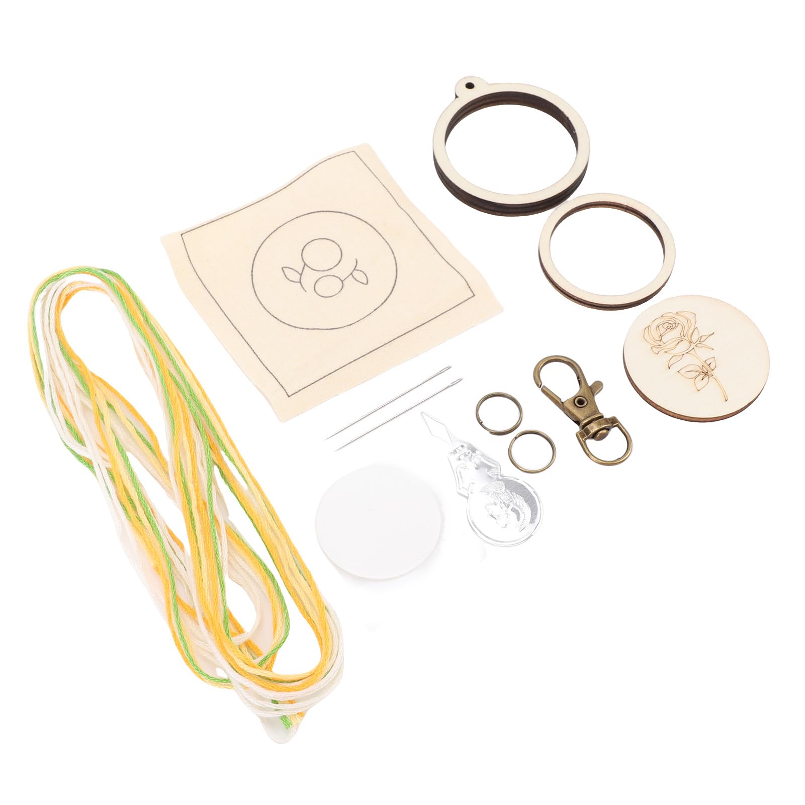 Jelquix Embroidery Keychain Kit, Exquisite Craftsmanship Lightweight Mini Hoop, for Gifts Arts Crafts & Personal Projects