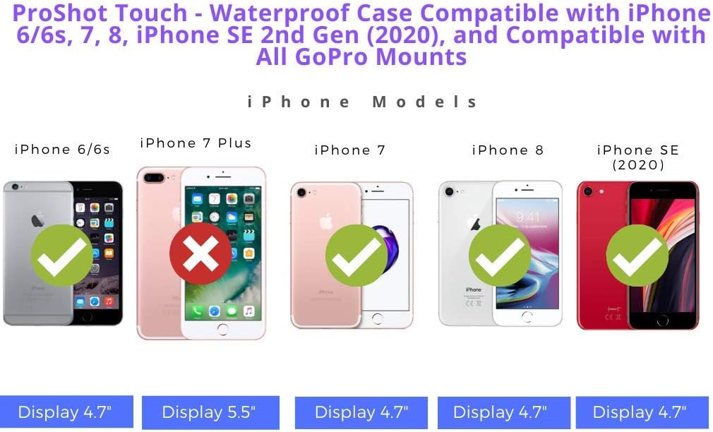 Best Cyber Deals 🔥 Pro Shot - Waterproof Case Compatible with iPhone 8, 7, & 6/6s, SE 2nd Gen (2020) & with All GoPro Mount |12-Month iPhone Protection Plan 🛒 Crazy Deals Pro Shot - Waterproof Case Compatible with iPhone 8, 7, & 6/6s, SE 2nd Gen (2020) & with All GoPro Mount |12-Month iPhone Protection Plan