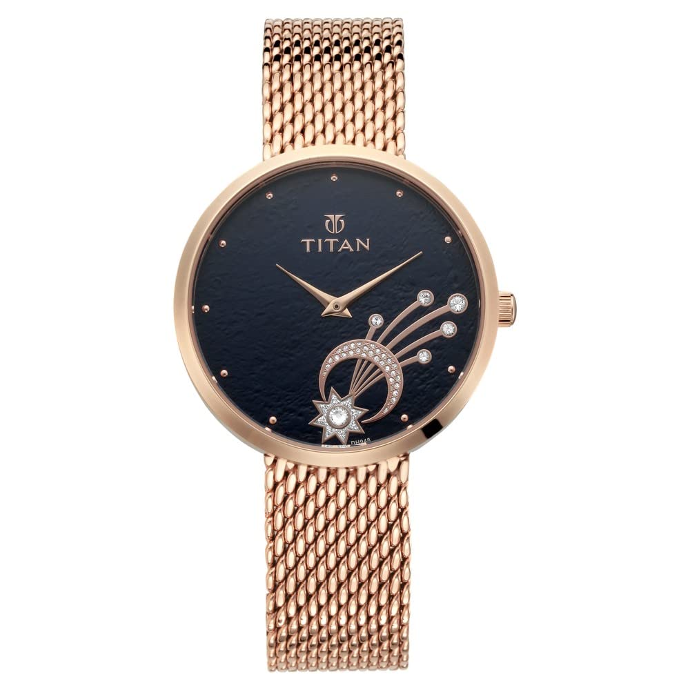 Titan Women Stainless Steel Analog Blue Dial Casual Watch, Band Color-Gold (B0BS3N1XSS) Amazon Price History, Amazon Price Tracker