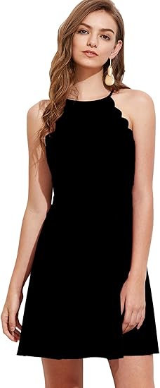 Amazon Co Jp Romwe レデイーズ スイート スカラップ ノースリーブ フレア スイング プリーツ入り Aライン スケーター ワンピース 服 ファッション小物 Amazon Co Jp Romwe レデイーズ スイート スカラップ ノースリーブ フレア スイング プリーツ入り Aライン スケーター ワンピース 服 ファッション小物