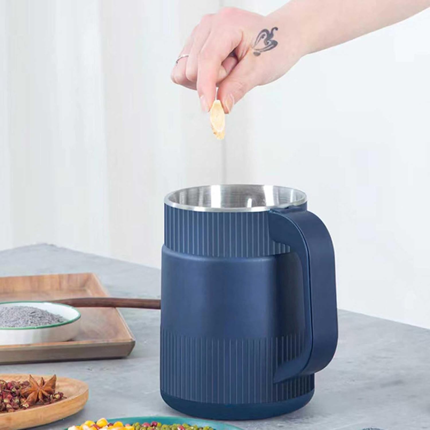 Multifunktionale Kaffeemühle und Gewürzmühle Elektrische 200W Kaffee Mühle für Kaffeebohnen, Kräuter, Nüsse, Körner, Gewürze, Nüsse