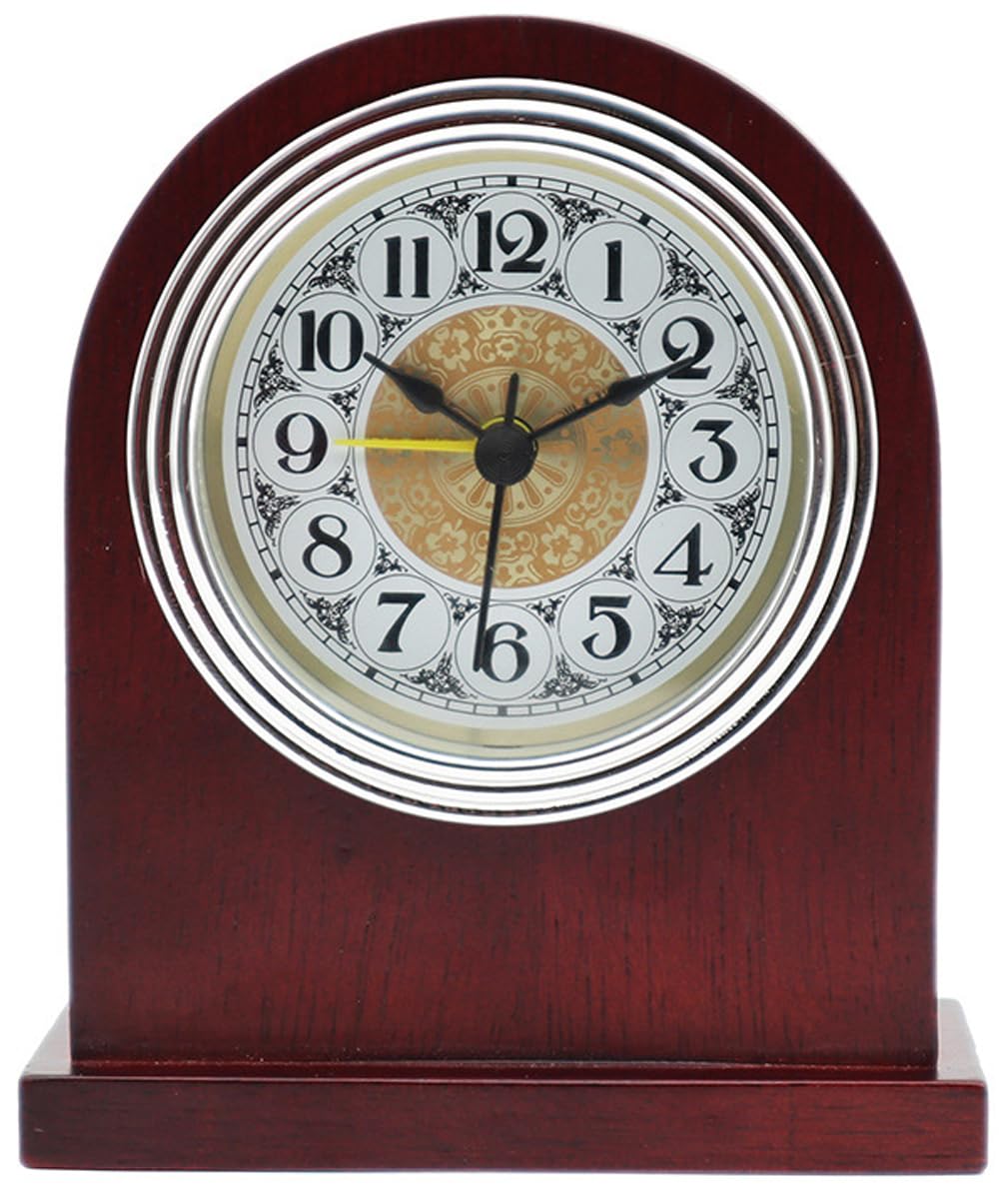 Reloj de mesa de latón con movimiento vintage de barrido silencioso