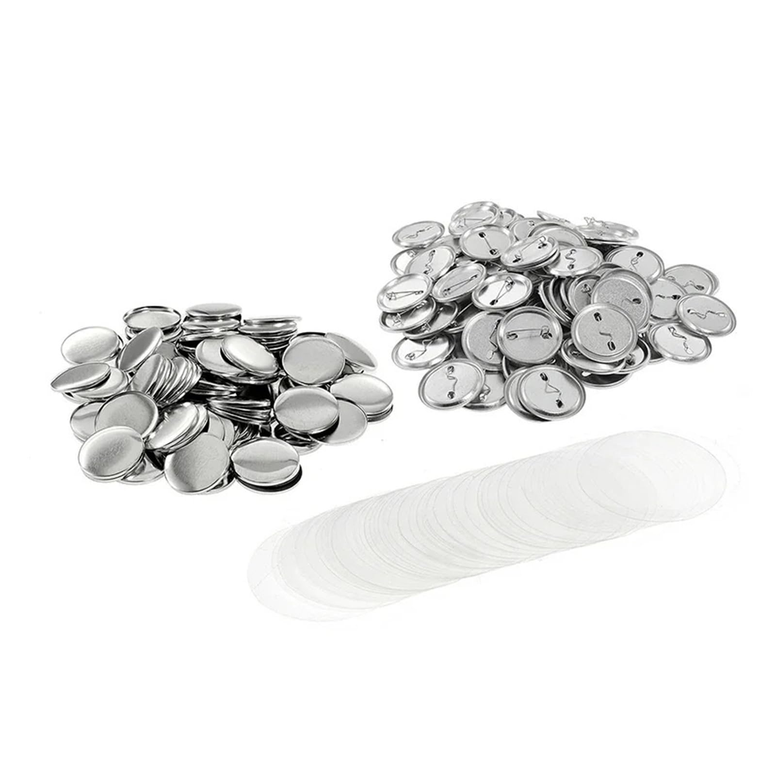 100 szt. Przypinki do odznak, materiał produkcji przypinek, części maszyn dziurkowania, metal, plastik, tył Wystarczające zestawy(Metal back,32mm)
