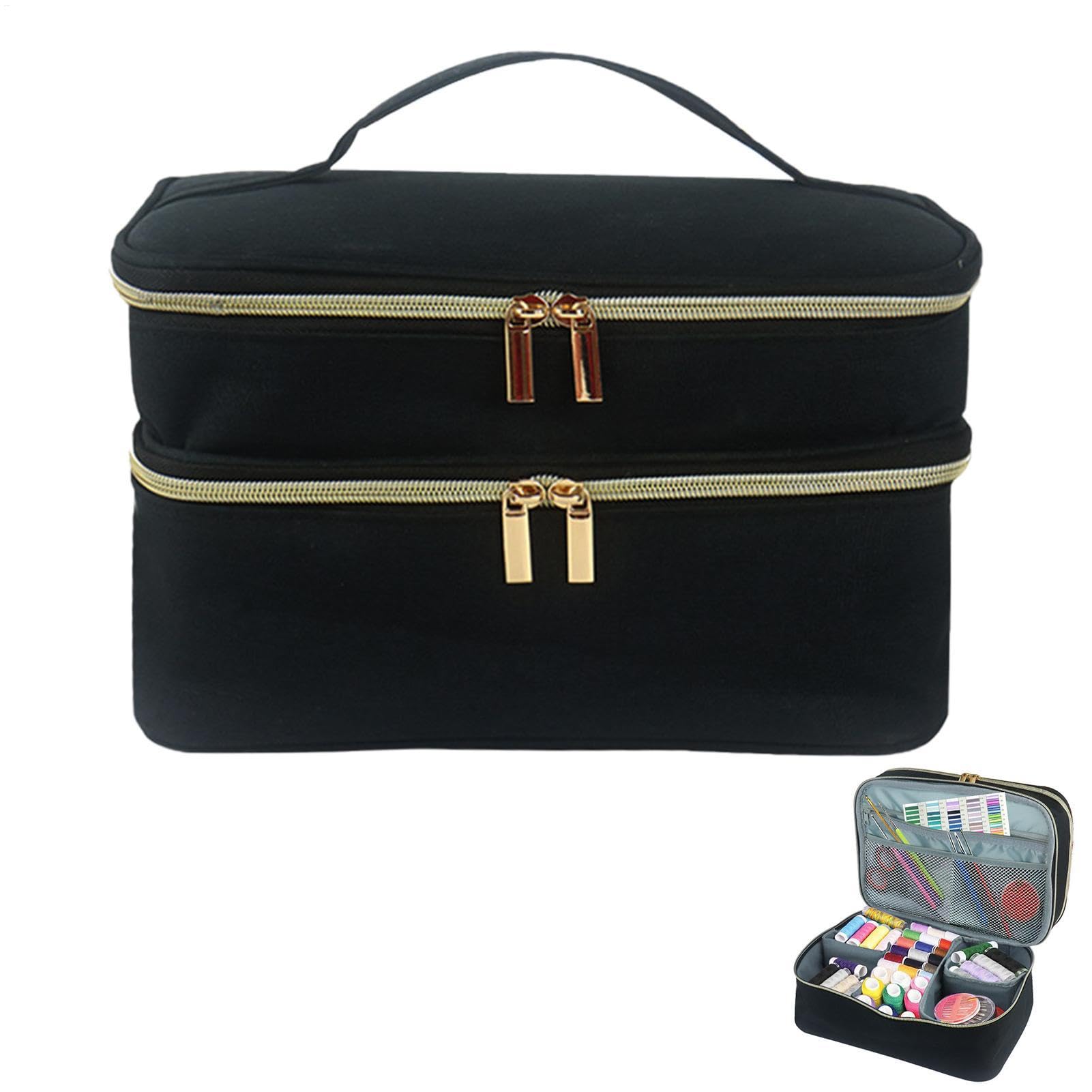 Sac de rangement outils double couche grand panier accessoires et fournitures noir