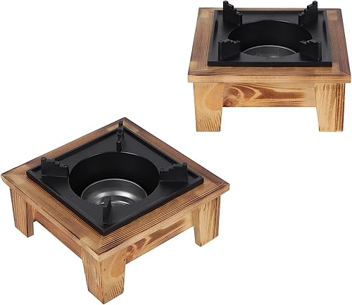 Miniatura 8 de Estink Estufa portátil de alcohol, estufa de alcohol para barbacoa, estante de madera, portátil, de mesa, barbacoa, horno, horno, utensilios de