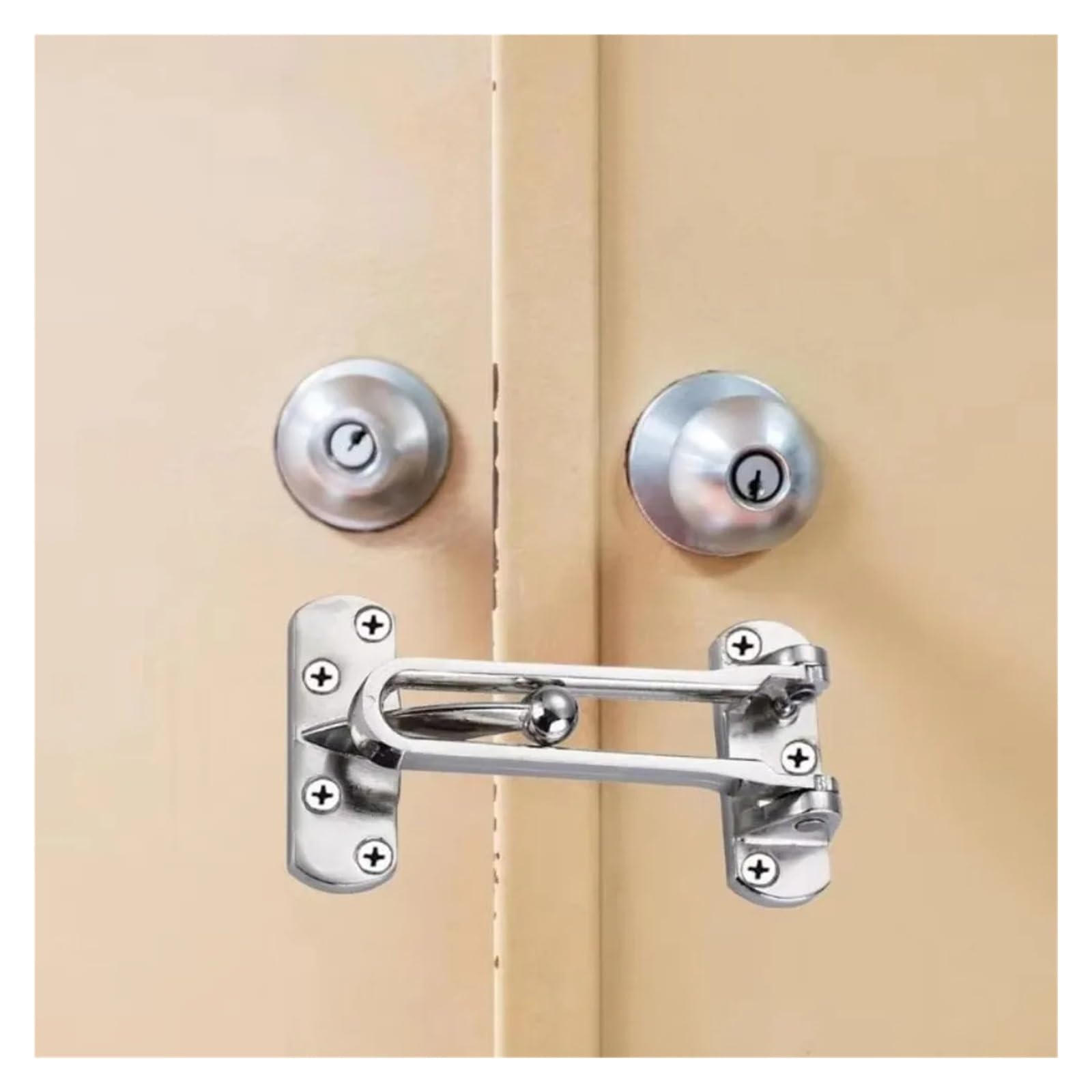 Heavy Du Ch Entrebâilleur de porte d'entrée plaqué solide Serrure de sécurité pour une sécurité améliorée et un design sûr pour les enfants pour la tranquillité d'esprit