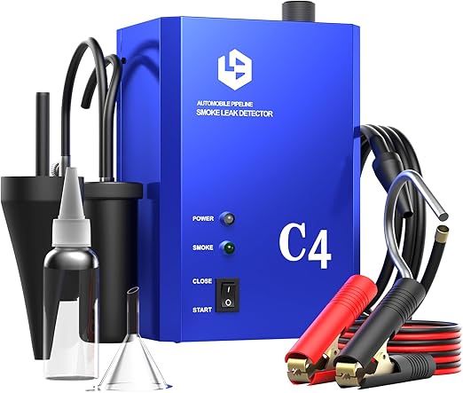 Smoke Machine Automotive Leak Detector, Smoke Machines Leak Tester for All 12V DC Vehicles in Vacuum,Fuel Diagnostic Pipe System,Built-in Air Pump (Oil Not Included)
