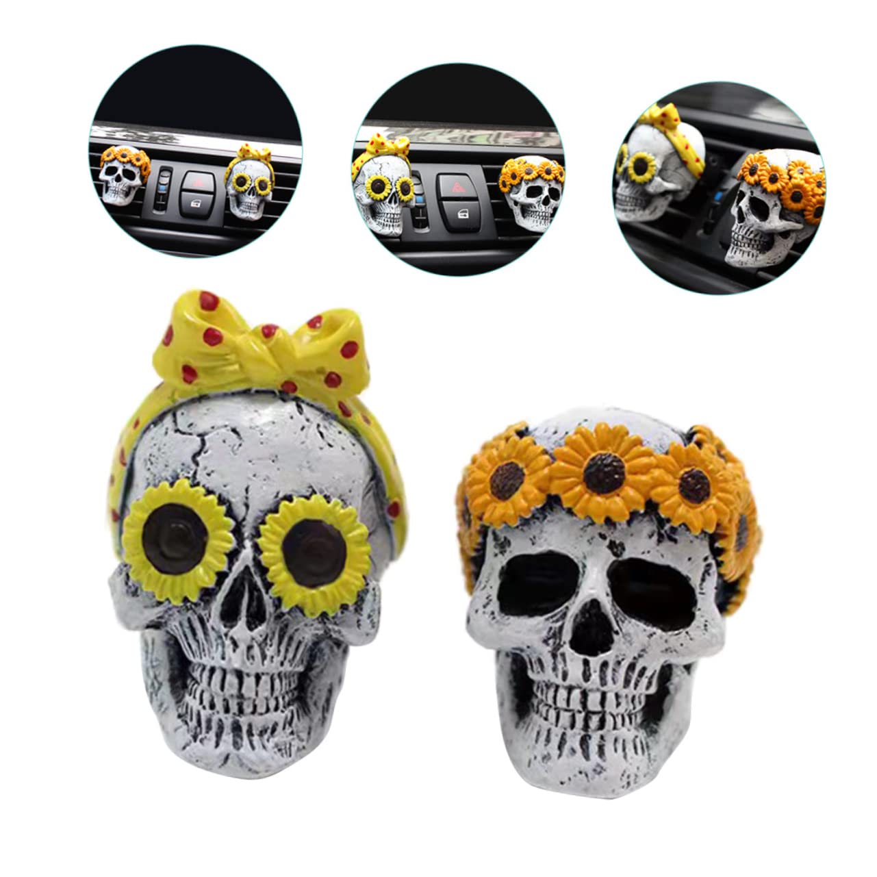 iplusmile 6pezzi Clip Decorativa Per Profumo Auto Di Aromatizzatore Per Ventilazione Auto Con Design Di Teschio Facile Da Installare Per Amici e Famiglia