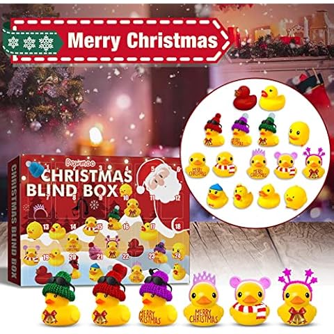 Advent Calendar 2022 Children's Small Yellow Duck Christmas Small Yellow Duck for Children, Christmas Blind Box Duck in Bathing Christmas Calendar, 24 Days Christmas Countdown Calendar (Style 2) Cover