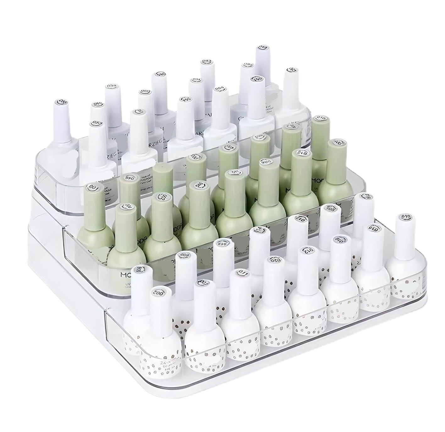 DANNMPX Nail Polish 3 Tier Acrylic Display Nail Polish Organizers Case Oil Stand Holder Supplies Organizer