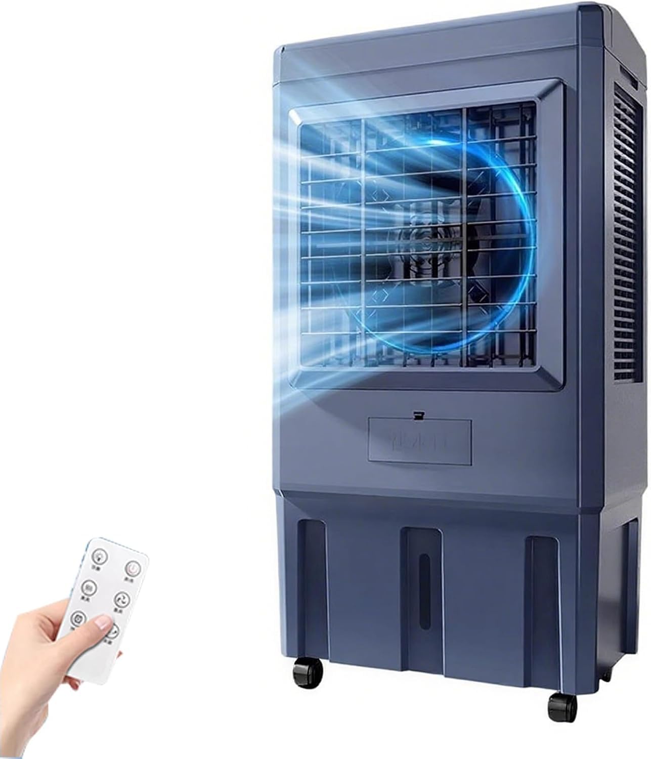ZHENCHAO High-Power Evaporative Cooler with Remote, Ice Packs, and Wide Oscillation for Large Spaces