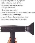 L'ANGE HAIR Le Styliste Luxe Hair Séchoir silencieux sans brosse Séchoir à sourcils avec diffuseur 1875 Watts pour 4X Séchage plus rapide avec 3 Chaleur & Paramètres de vitesse Hair Séchoirs pour soufflantes (Noir)