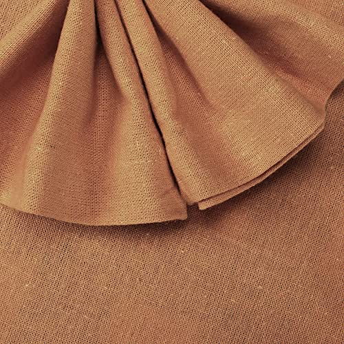 Image of Cotton Mercerised Dining Table Napkins, Set of 4, Solid Plain Colour, Heavy Weight,More Than 2 cm Mitered Hem,Washable at 40C (Mustard, 45 X 45 Cms)