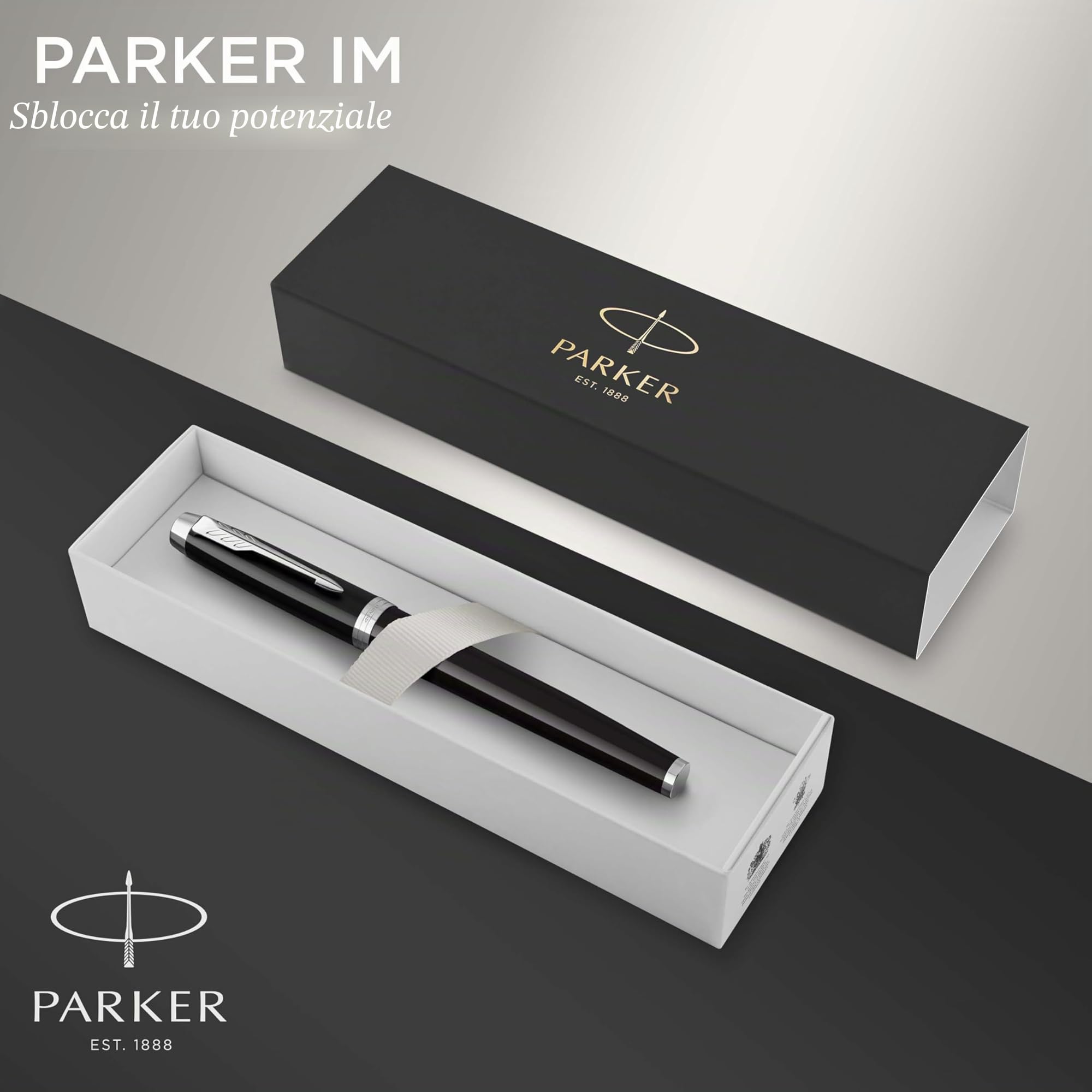 Parker IM Rollerball Pen Fine Point Black Ink Black Lacquer Chrome Trim