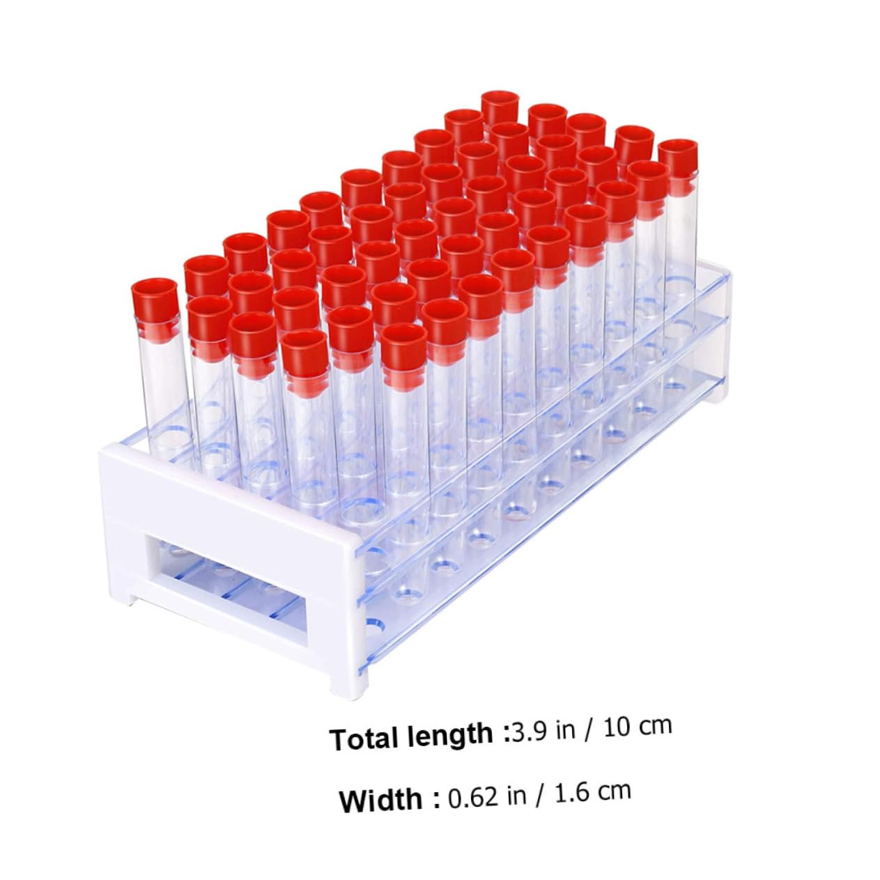 MUCKLILY Science Experiment Kit 51pcs Plastic Test Tubes Lid Storage Rack Included