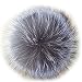 Valpeak 5'' Fur Ball Keychain Fox Fur Pom Pom Keychain Fluffy Fur Keychain Balls (Silver)