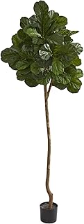Nearly Natural 7â€™ Fiddle Leaf Fig Artificial Silk Trees, Green