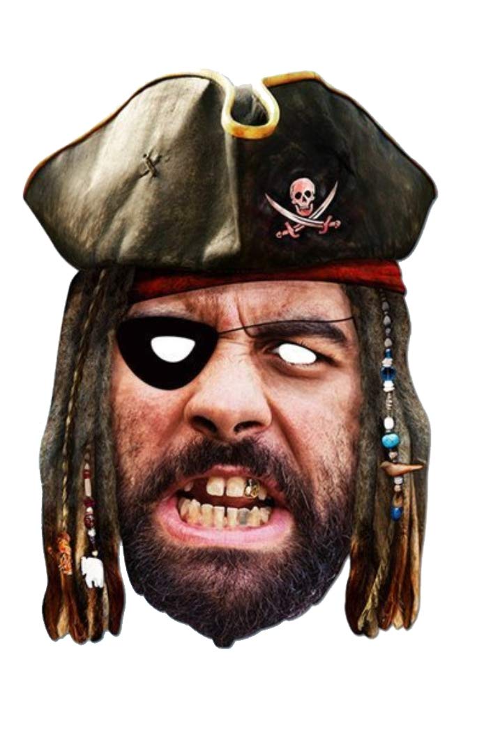 Rubie's 6240404-STD Pirate Historical Face Card, Mask-Arade, Character Fancy Dress, Multi-Coloured