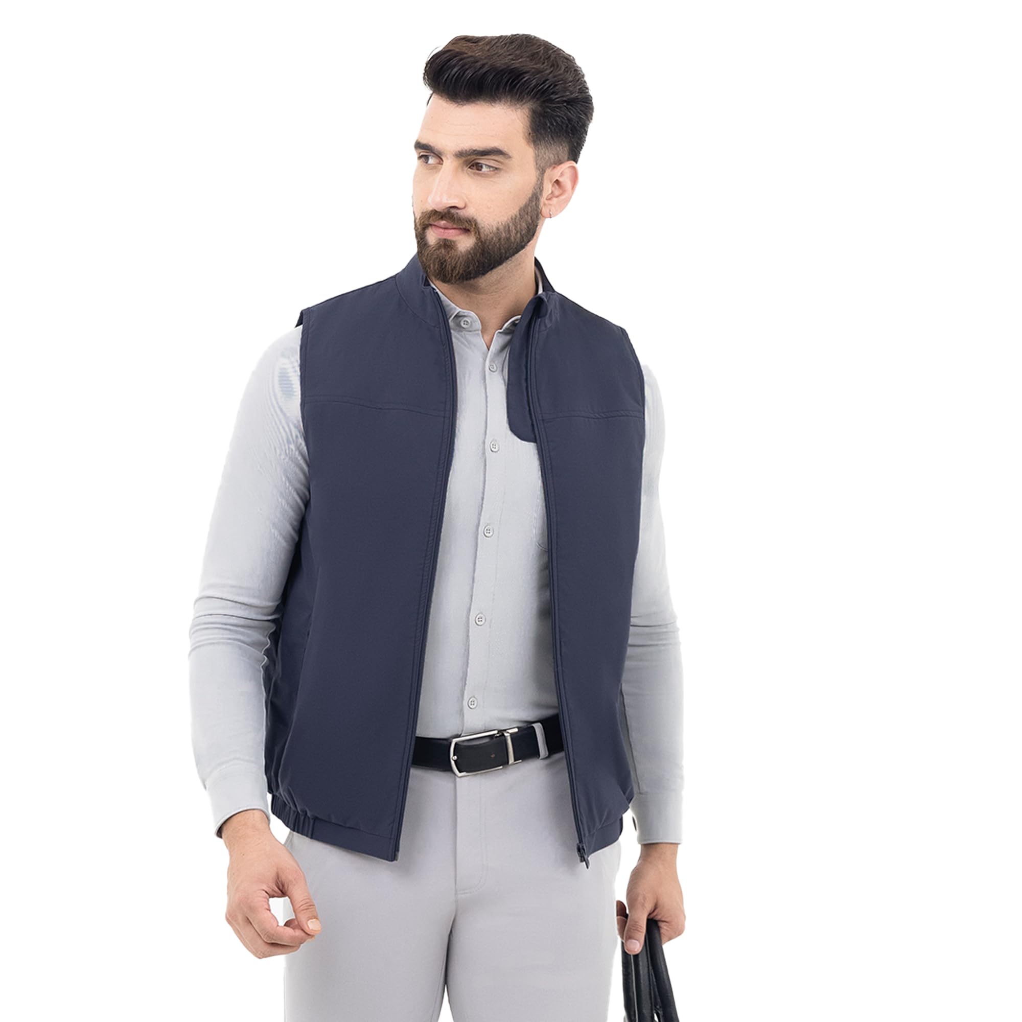 Blue Sleeveless Workday Jacket-picture-19