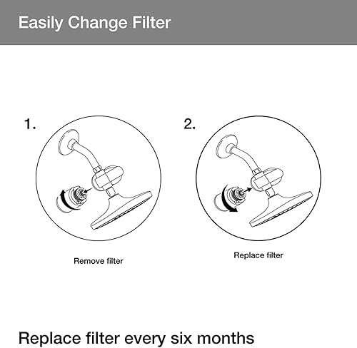 Miniatura 8 de KOHLER R24162-NA - Filtro de ducha acuífero de repuesto para cabezal de ducha filtrado Kohler Aquifer, un cartucho de filtro