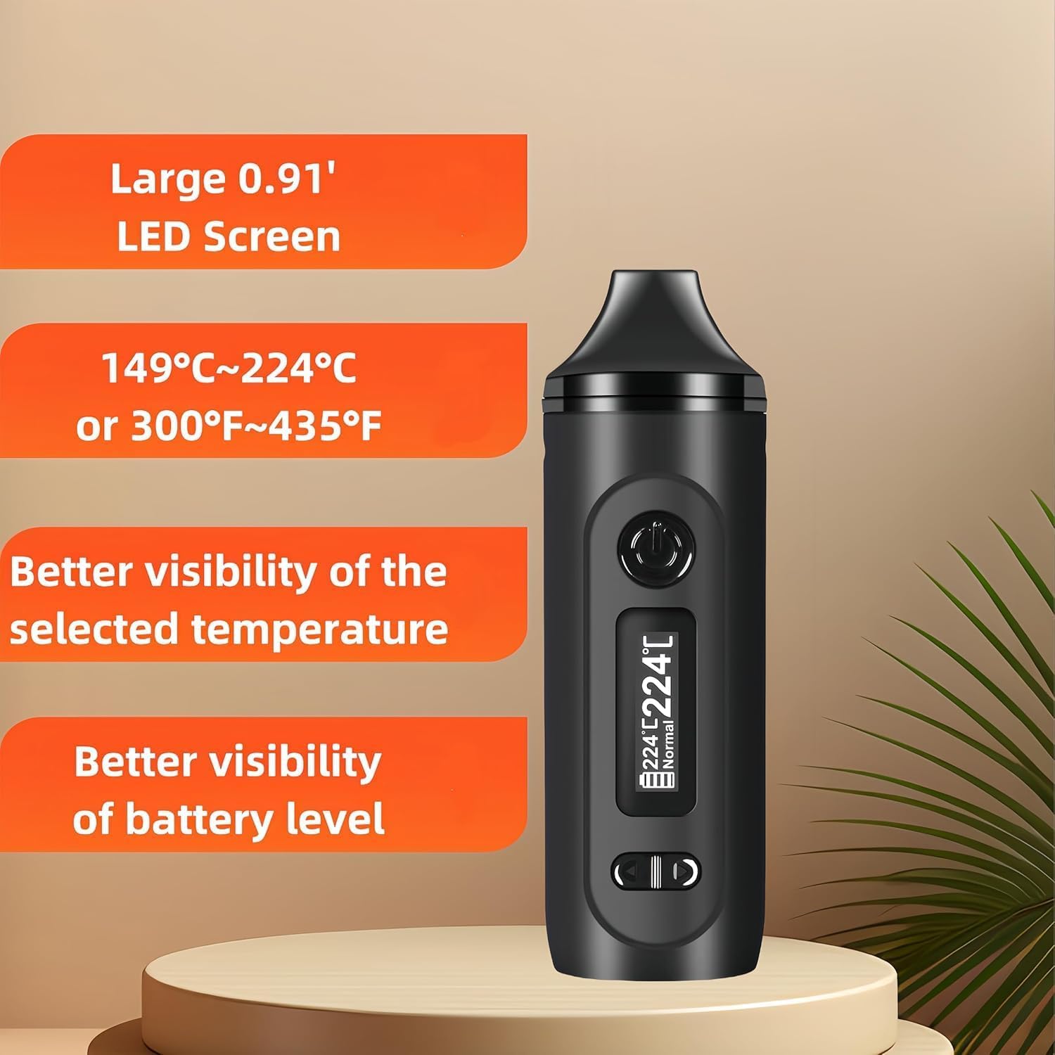 KinZon Vaporizzatore Gemini per erbe secche, display OLED e controllo della temperatura, riscaldamento rapido in 30 secondi (Grigio)
