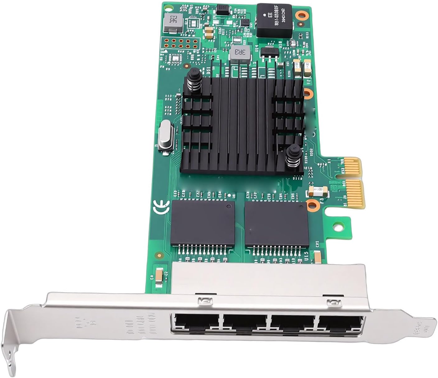 CUIFATI PCI Express Network Card, Support for 350AM4 Chip 4 RJ45 Ports 1GbE PCIE 2.1 X1 Network Adapter with Low Profile Brackets, for Server Desktop PC Industrial Applications