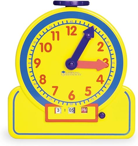 Recursos de aprendizaje tiempo de la Principal Teacher Junior 12Hour Aprendizaje Reloj Amarillo