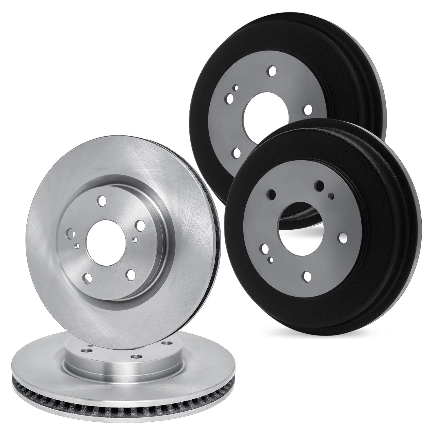 R1 Concepts Front Rear Brake Rotors and Drum Fits 2006-2008 Chevrolet HHR