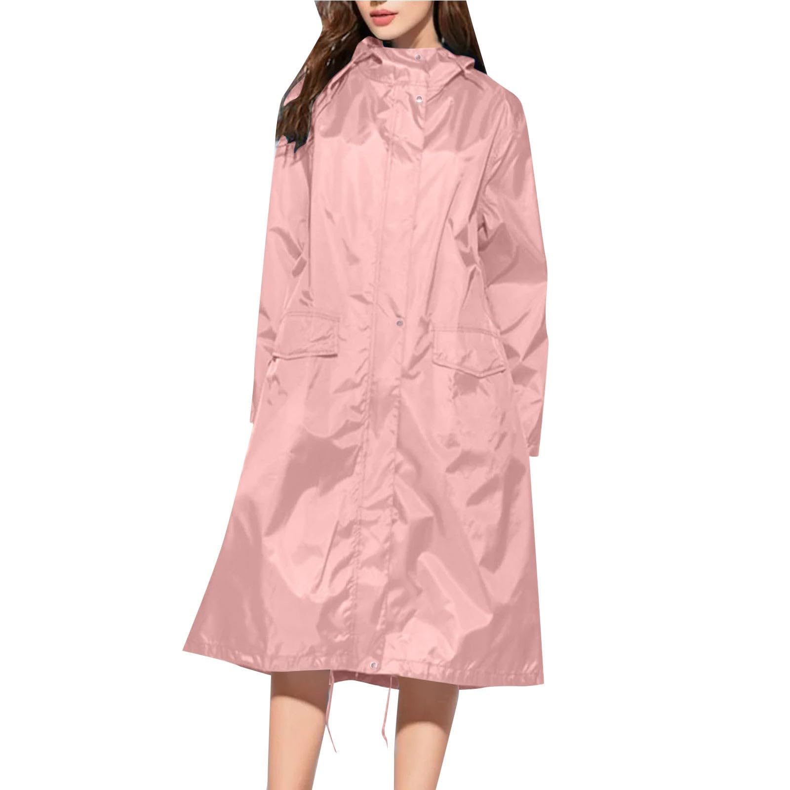 Regenponcho Damen Fahrrad Regenbekleidung Mehrzweck Regenjacke Outdoor Mit Kapuze Leichte Lange Regenjacke Regenmantel Für Wandern, Radfahren, Camping Und Reisen