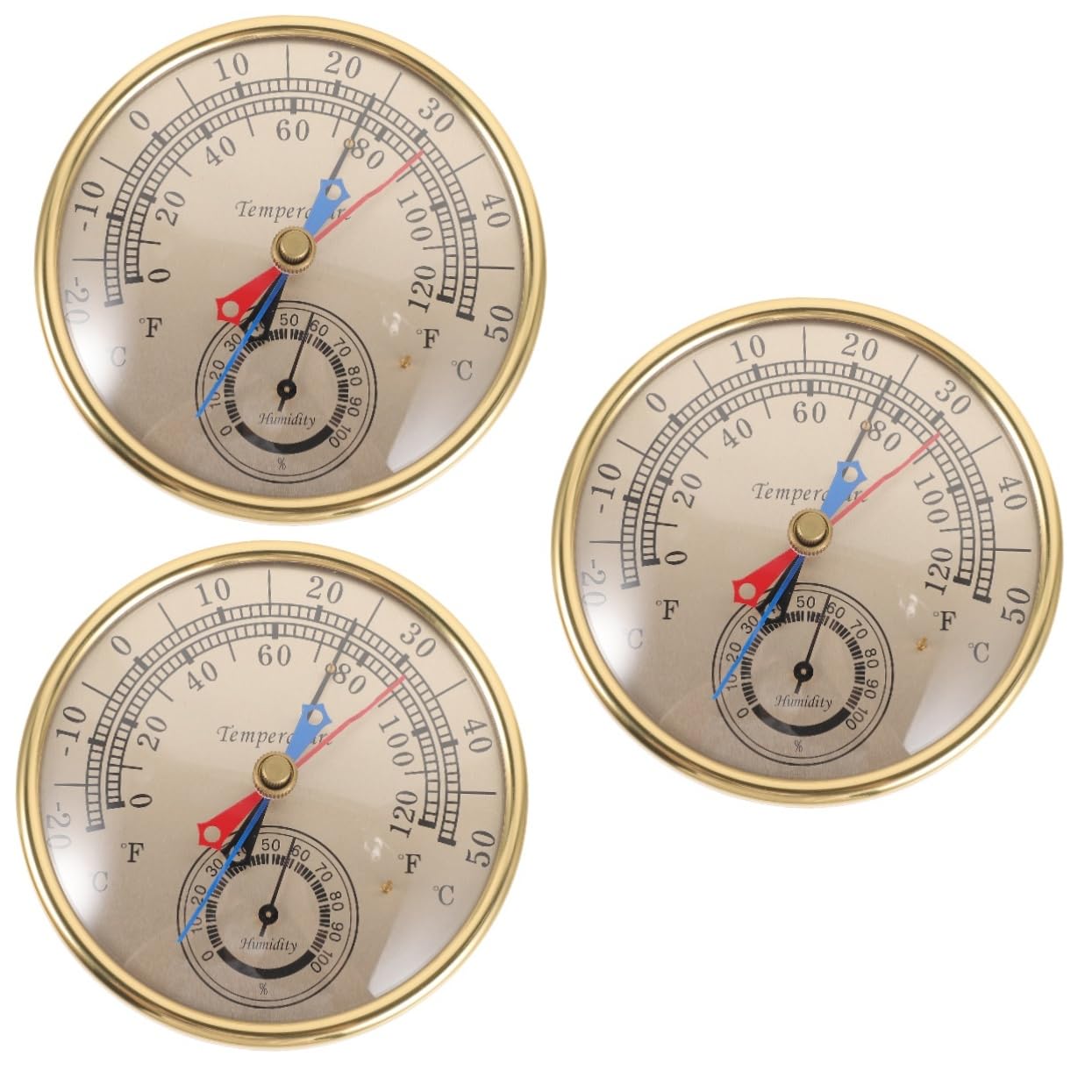 Toddmomy 3 Stück Thermometer- und Feuchtigkeitsmesser Gartenuhren für den Außenbereich wasserdicht Temperatur-Hygrometer Wandhygrometer Außentemperatur-Thermometer Tragbares Hygrometer Glas