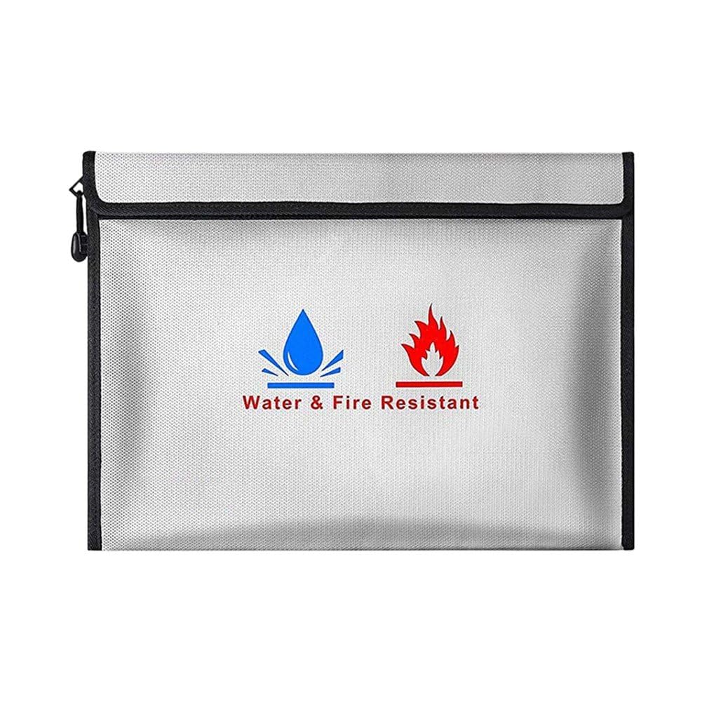 Lamdbao Fireproof Document Bag, Waterproof and Fire-resistant Storage Bag,Suitable for A4 Documents, Bank Files, Money, and Valuables