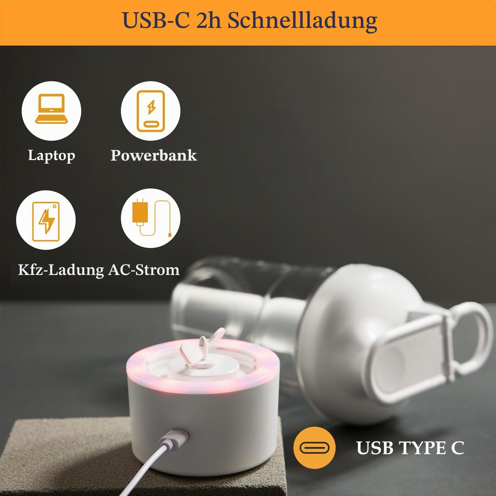 Elektrische Shaker-Flasche, 750 ml Proteinmischungsflasche, tragbar, wiederaufladbar, Pulsfunktion, BPA-frei, bunte helle Basis (Rosa)
