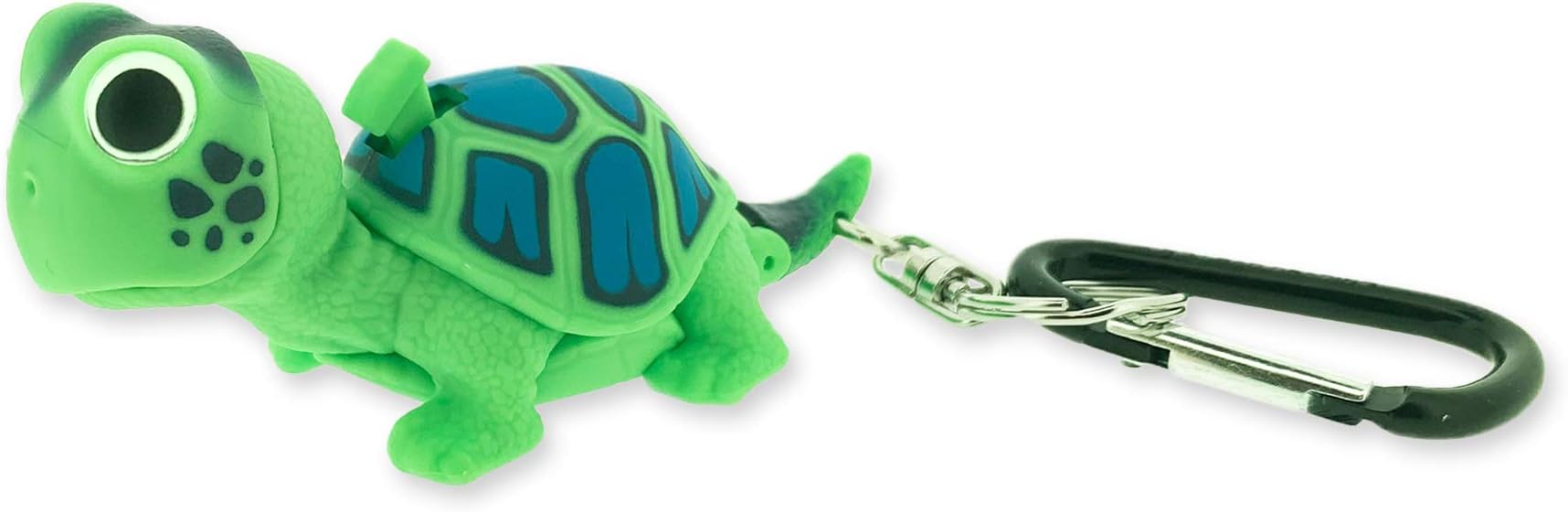 Big Discoveries WildLight Animal Carabiner Flashlight - Fun Mini Keychain Flash Lights for Kids, Nurses, Camping (Green Turtle)