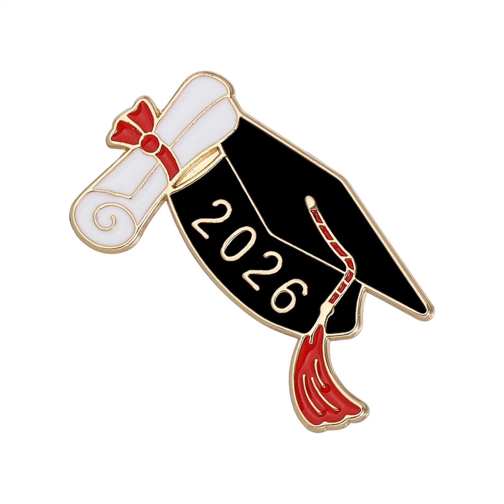 Generic Graduation Brooch Pin, Grad Lapel Badge, 2026 Grad Pin, Gold Metal Brooch, Stylish Graduation Accessory for Teacher School Student High School College Collar Shawl Sweater Coat