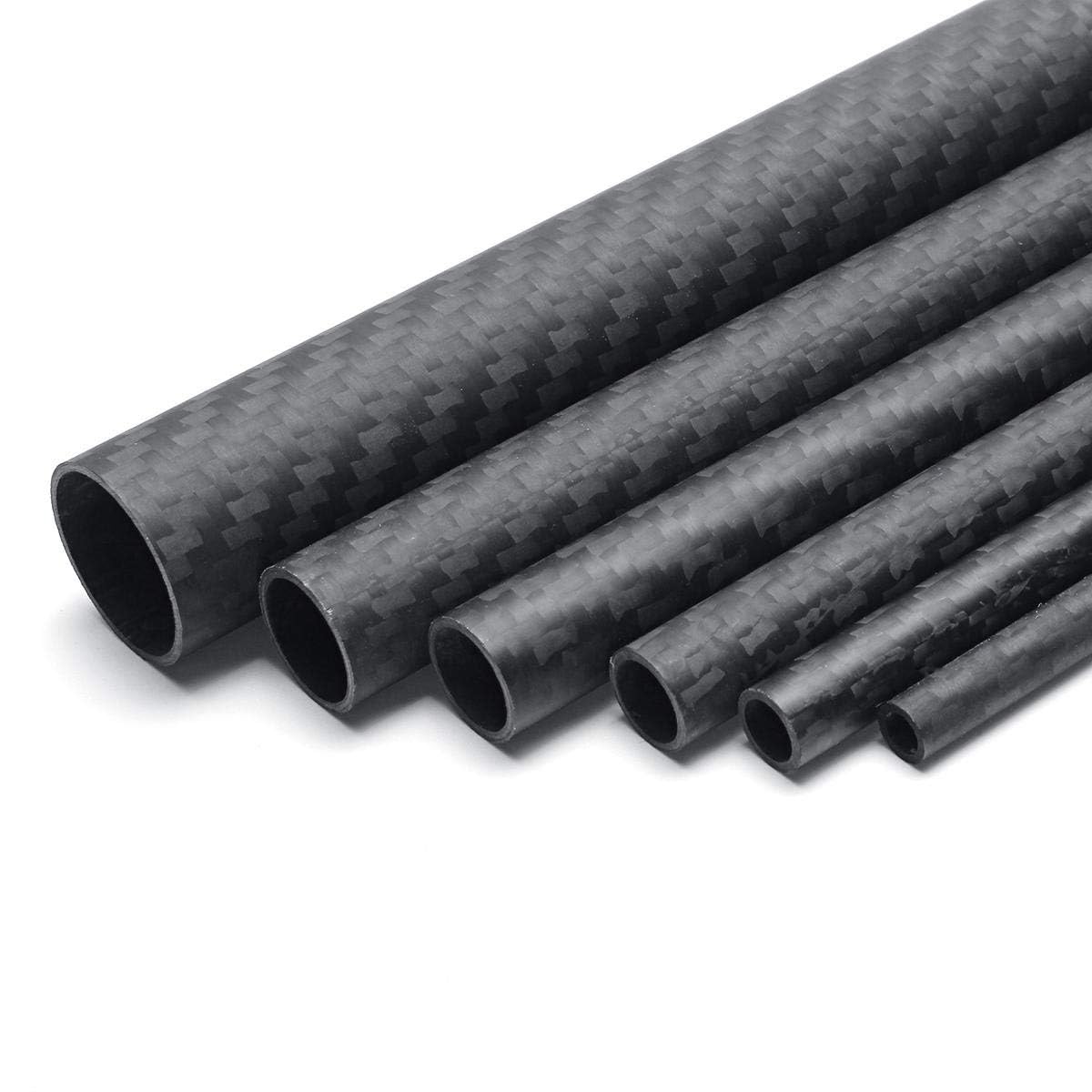 Tubo de Fibra de Carbono Tubo de Carbono de Alta Resistencia, Corte preciso y Tejido 3K, Tubo Hueco de Fibra de Carbono, para Aviones RC, cuadricópteros o impresoras 3D(27x18x1000MM)