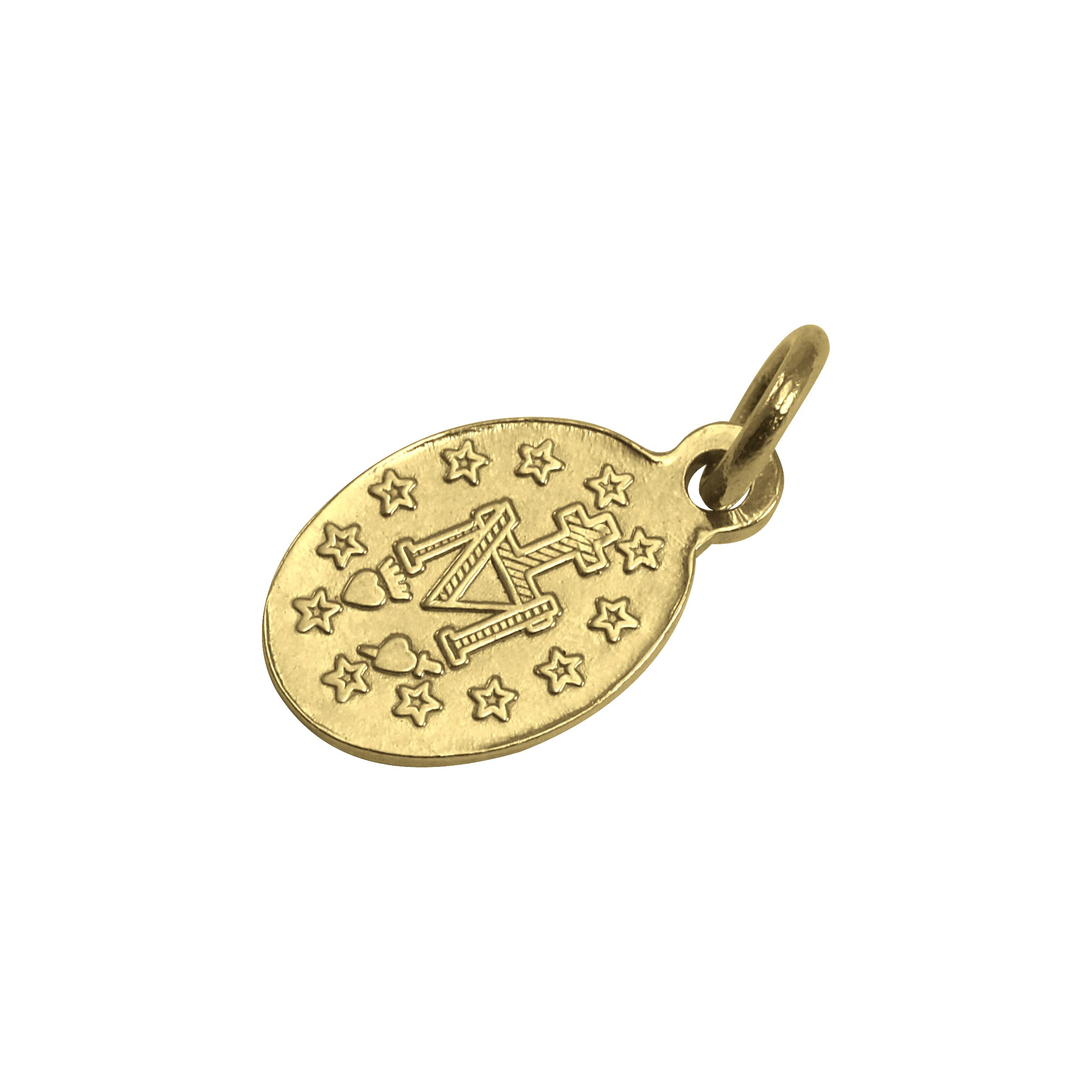 Sayers London Pendentif Médaille Miraculeuse en Or Jaune 9 Carats